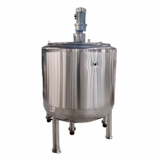 Tanque de mezcla de acero inoxidable de polvo líquido de calefacción eléctrica con mezclador de alto cizallamiento en línea