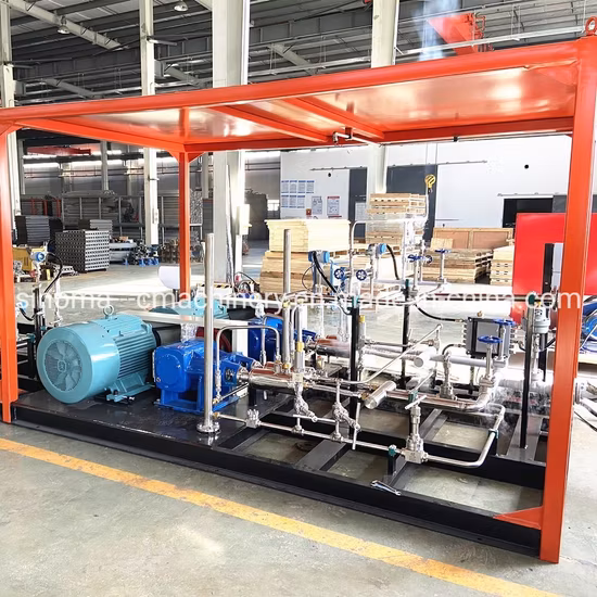 Bomba de LNG Licuefacción de gas natural a pequeña escala Patín de bomba de llenado Dewar LNG